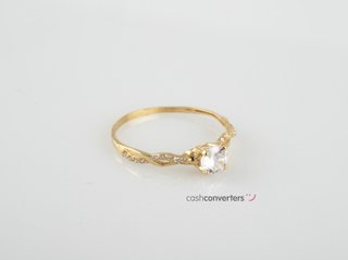 anillo oro 18k con piedra con circonita
