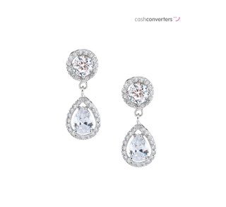 pendientes oro 18k con piedra con circonita