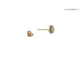 pendientes oro 18k con piedra con circonita