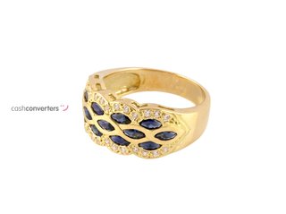 anillo oro 18k con piedra con zafiro
