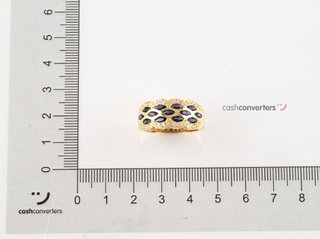 anillo oro 18k con piedra con zafiro