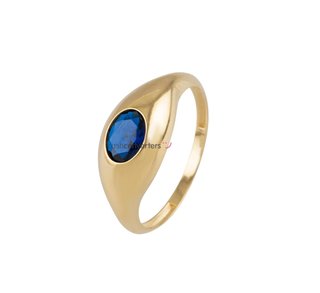 anillo oro 18k con piedra con circonita