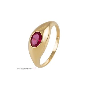 anillo oro 18k con piedra con circonita