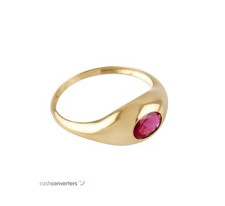 anillo oro 18k con piedra con circonita