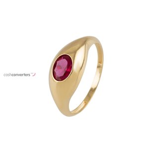 anillo oro 18k con piedra con circonita