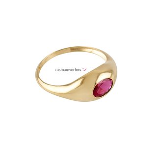 anillo oro 18k con piedra con circonita
