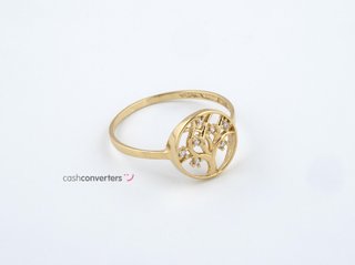 anillo oro 18k con piedra con circonita
