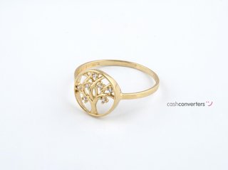 anillo oro 18k con piedra con circonita