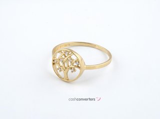 anillo oro 18k con piedra con circonita