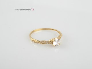 anillo oro 18k con piedra con circonita