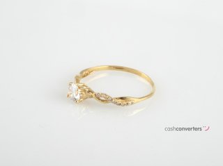 anillo oro 18k con piedra con circonita
