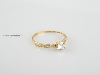 anillo oro 18k con piedra con circonita