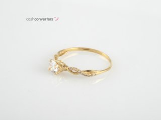 anillo oro 18k con piedra con circonita