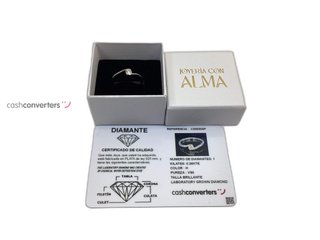 anillo plata 925mm con piedra con diamante de laboratorio