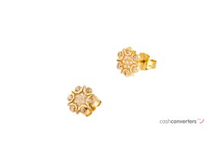 pendientes oro 18k con piedra