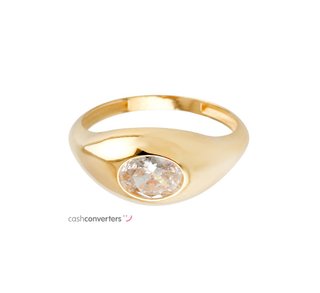 anillo oro 18k con piedra con circonita