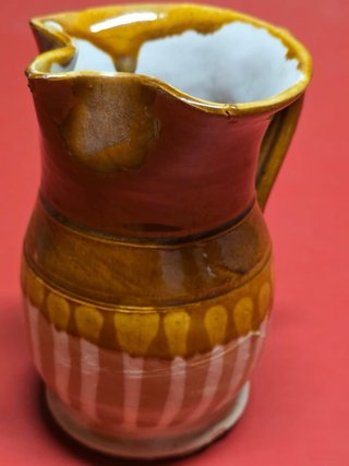 Brocca caraffa in ceramica marroncino
