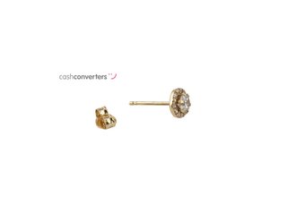 pendientes oro 18k con piedra con circonita