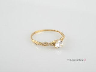 anillo oro 18k con piedra con circonita