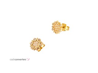 pendientes oro 18k con piedra