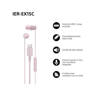 Sony IER-EX15C auriculares cable USB-C ligeros