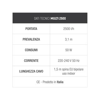 Bomba sumergible Multi 2500 2450l/h cable