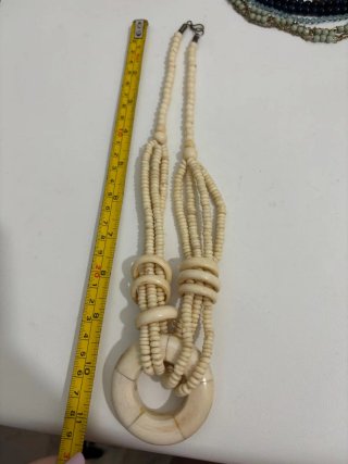 Collana vintage osso beige