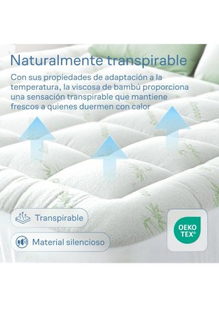 Cubre colchón Topper Viscoelástico Bambú 135x190