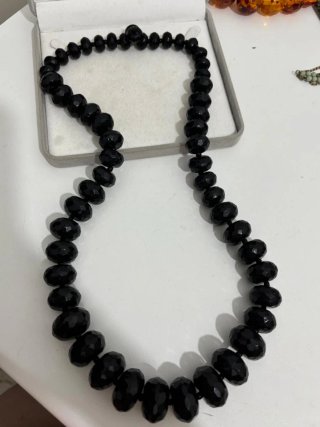 Collana vintage perle nere