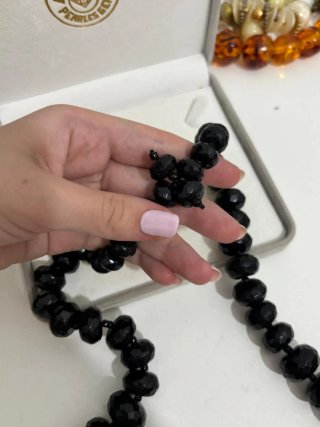 Collana vintage perle nere