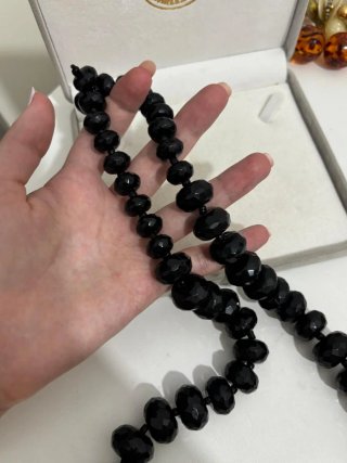 Collana vintage perle nere