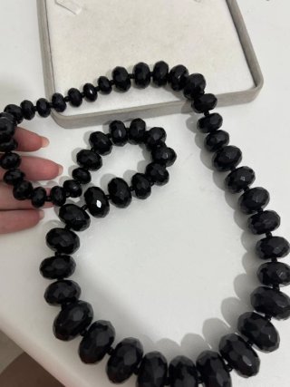 Collana vintage perle nere
