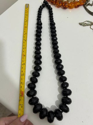 Collana vintage perle nere
