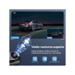 WOLFANG WD03 32GB cámara coche doble lente 4K