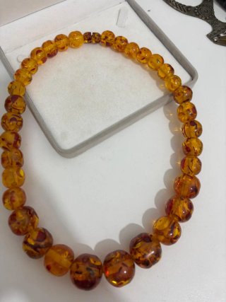 Collana vintage simil ambra