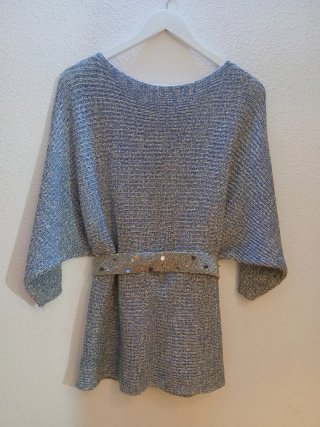 Jersey punto calado blanco plata y azul