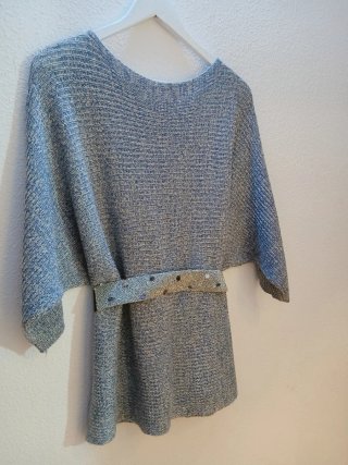 Jersey punto calado blanco plata y azul