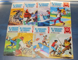 32 tebeos. El Corsario de Hierro. Joyas literarias juveniles, Serie Roja. Bruguera 1977 – 1978.