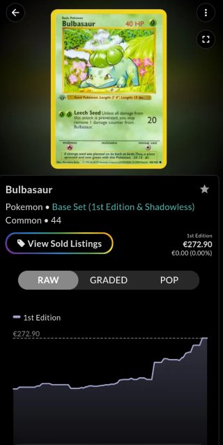 Carta Pokémon Bulbasaur Base Set 1ª Edición