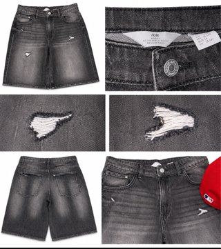Pantalones cortos H&M grises desgastados