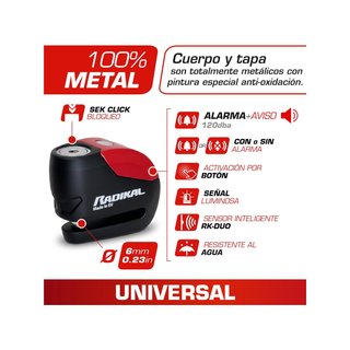 RADIKAL RK9 candado moto alarma 120db