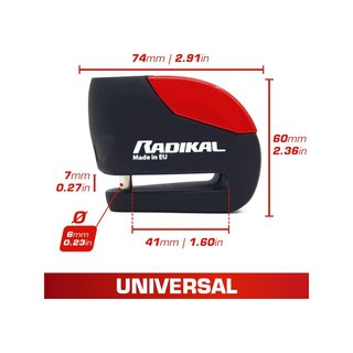 RADIKAL RK9 candado moto alarma 120db