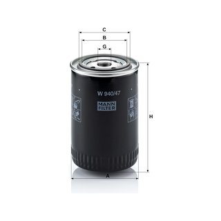 MANN-FILTER W 940/47 filtro aceite motor