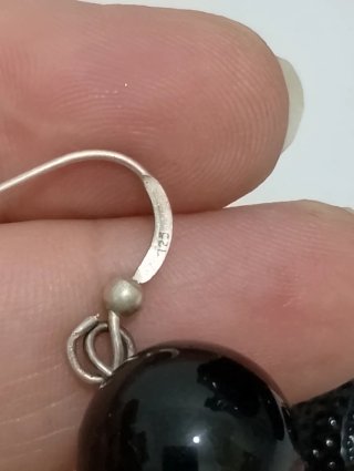 Orecchini Argento 925 Stella Marina Nera
