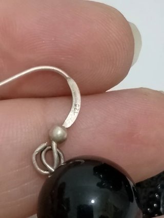 Orecchini Argento 925 Stella Marina Nera