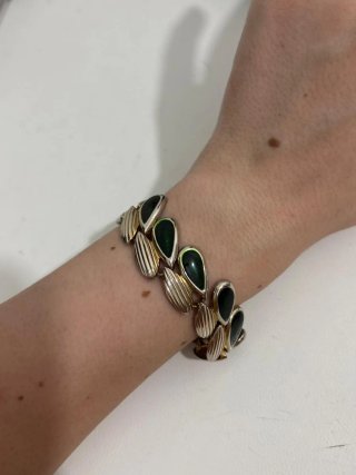 Bracciale vintage oro e verde