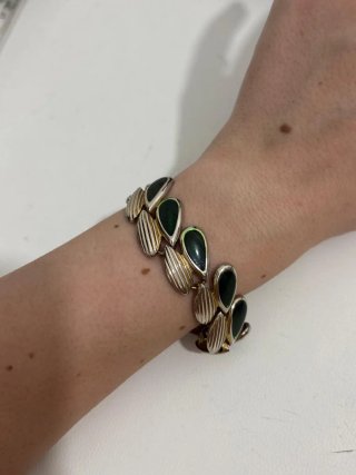 Bracciale vintage oro e verde