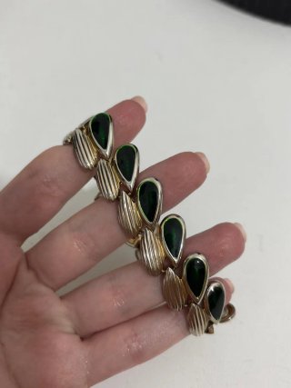 Bracciale vintage oro e verde