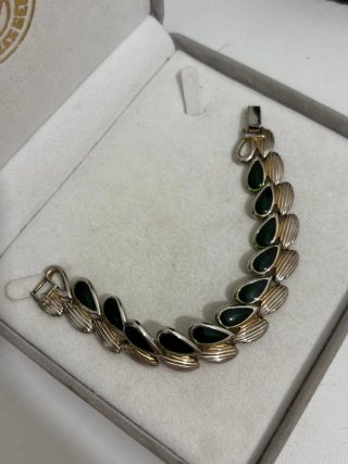 Bracciale vintage oro e verde