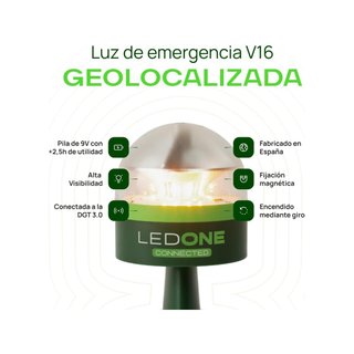 LEDONE Connected + Señal Flecha Baliza V16